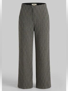 Max Studio Black & White Wide-Leg Knit Pants